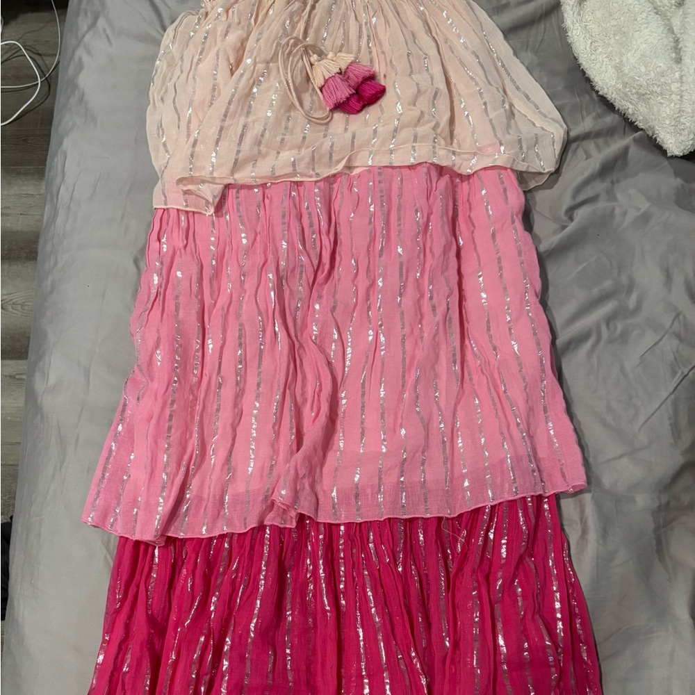 Pink and Fuchsia Sequin strapless dress